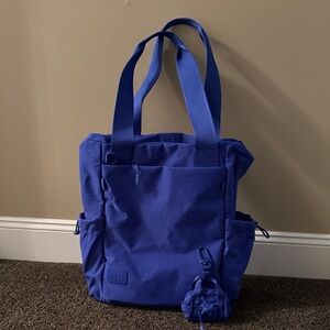 Beis Sport Tote in Cobalt Blue and Sport Duffle Charm in Cobalt Blue